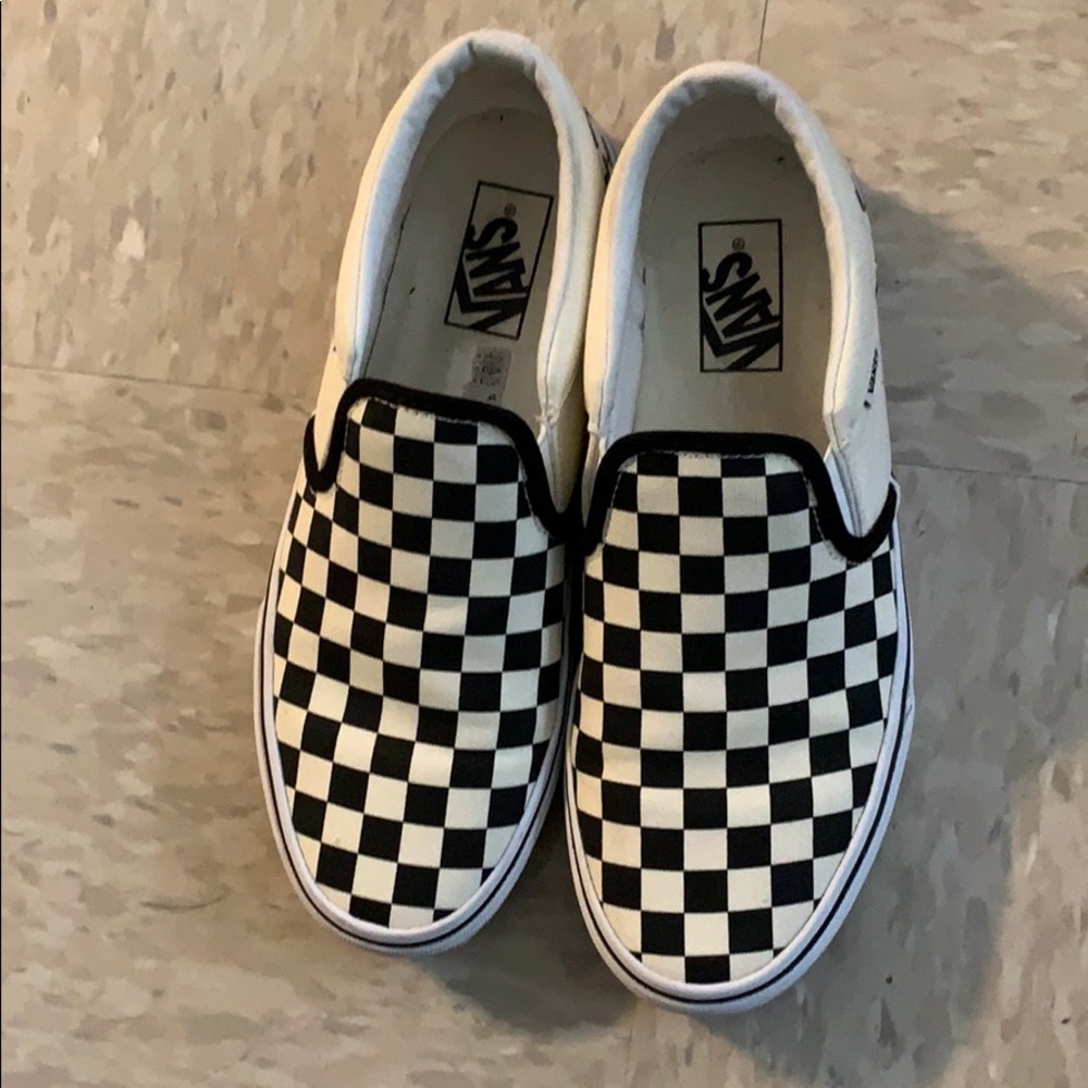 Checkered Vans Slip On
